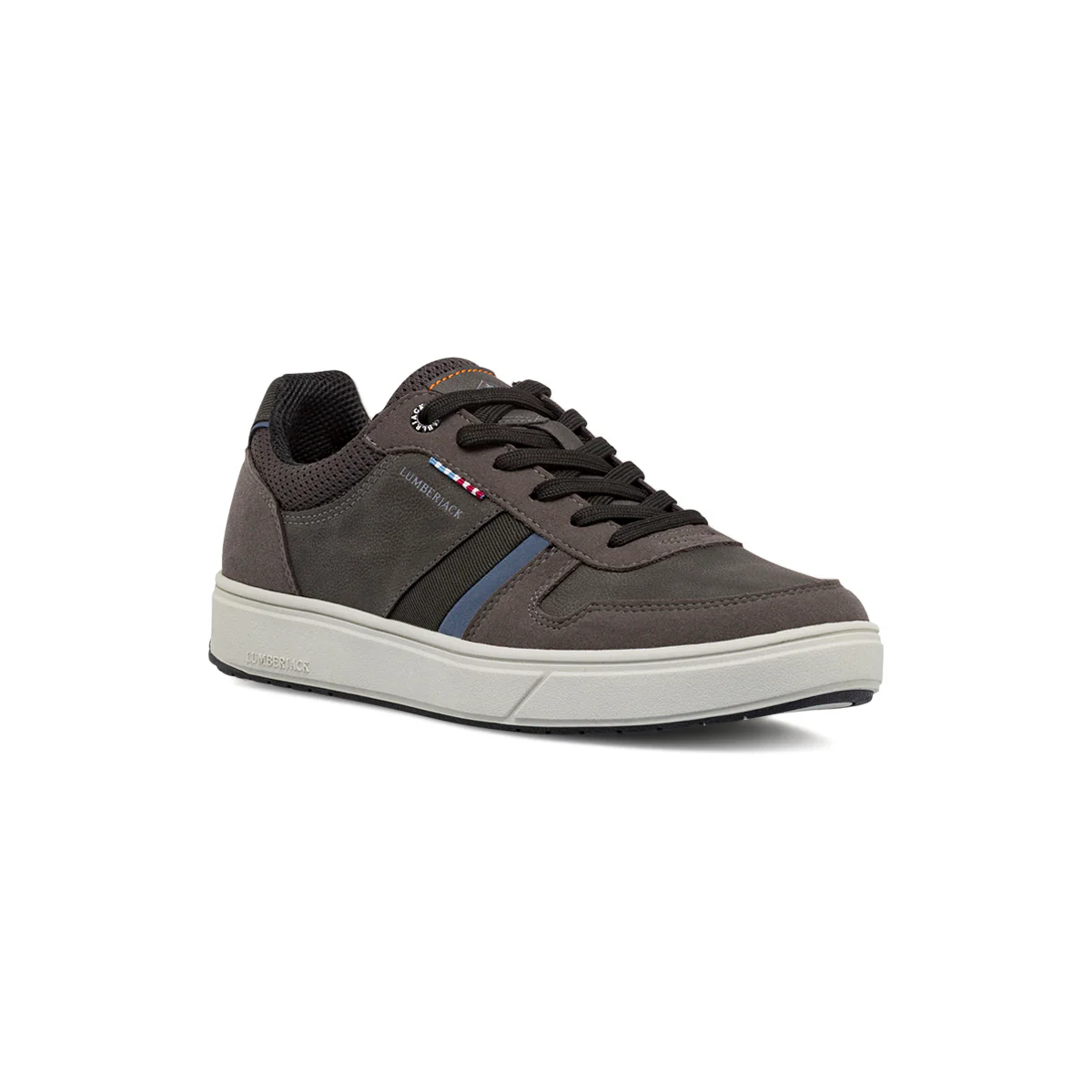 Sneakers casual da Uomo Lumberjack grigie con inserti blu - Image 2