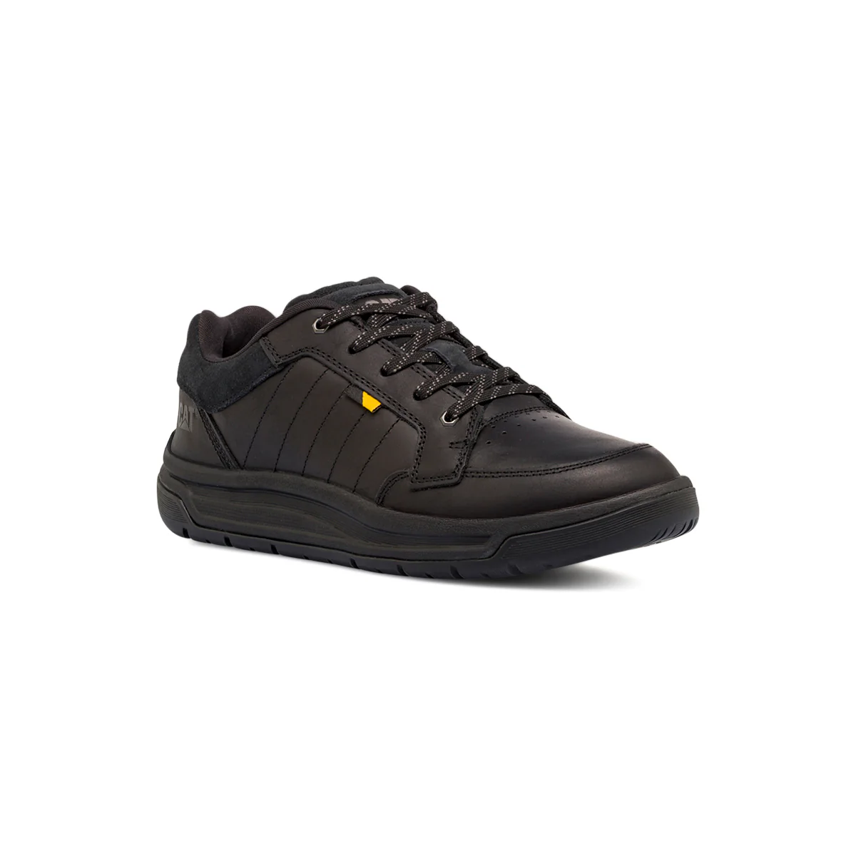 Sneakers casual da uomo nere Caterpillar in pelle con lacci - Image 2