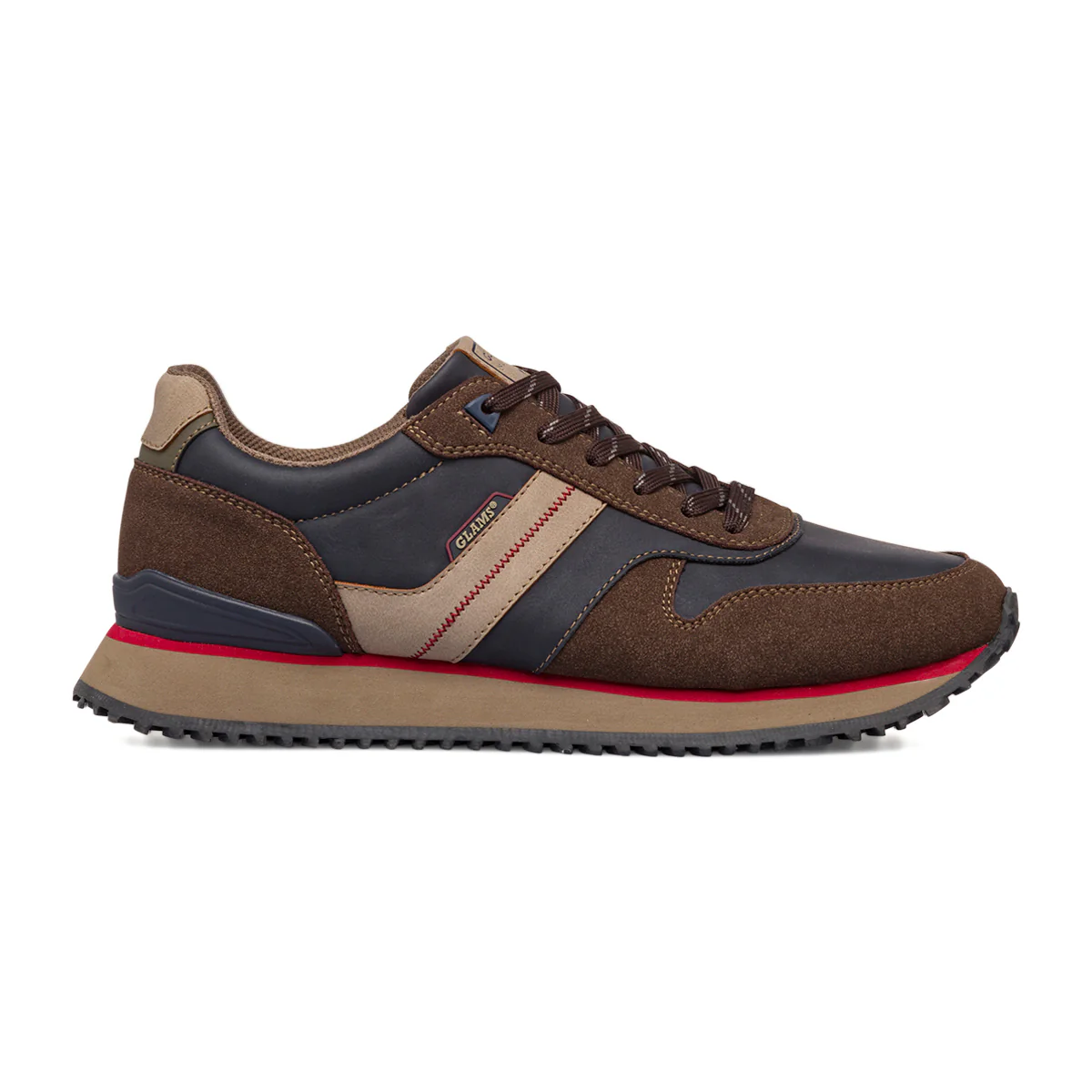 Sneakers casual marroni e blu da uomo Glams