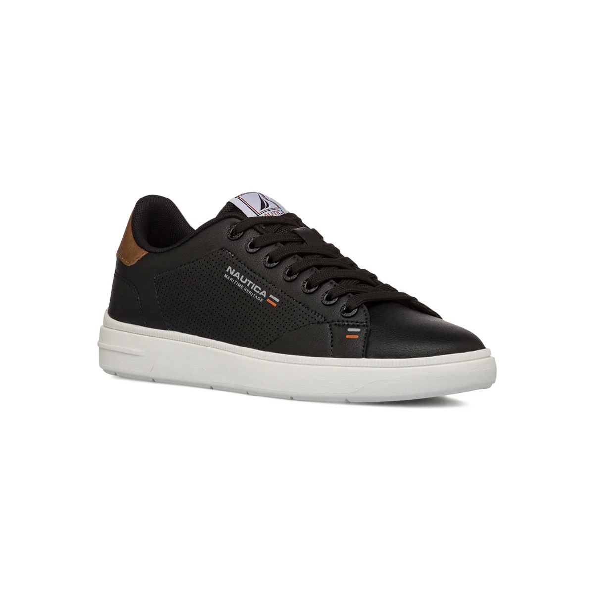 Sneakers casual nere da Uomo con dettaglio marrone e logo Nautica - Image 2