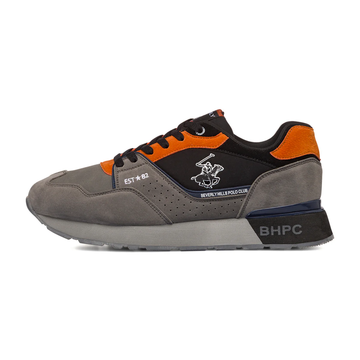 Sneakers casual nere e grige da uomo Beverly Hills Polo Club