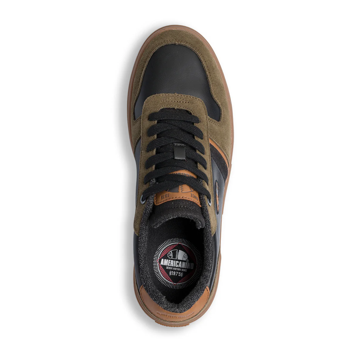 Sneakers casual nere e verde militare da uomo Americanino - Image 5