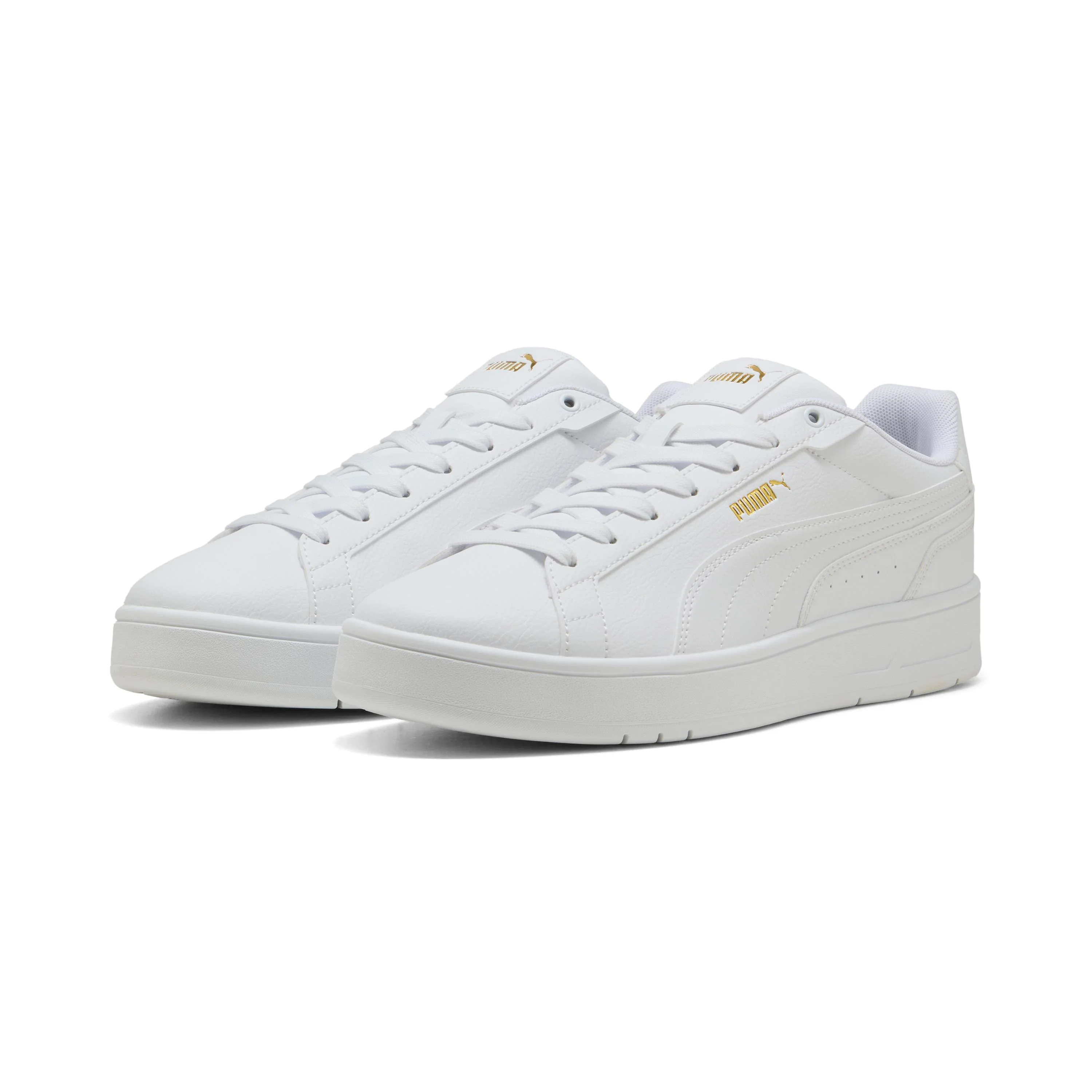 Sneakers casual unisex bianche con logo dorato Puma Court Classico