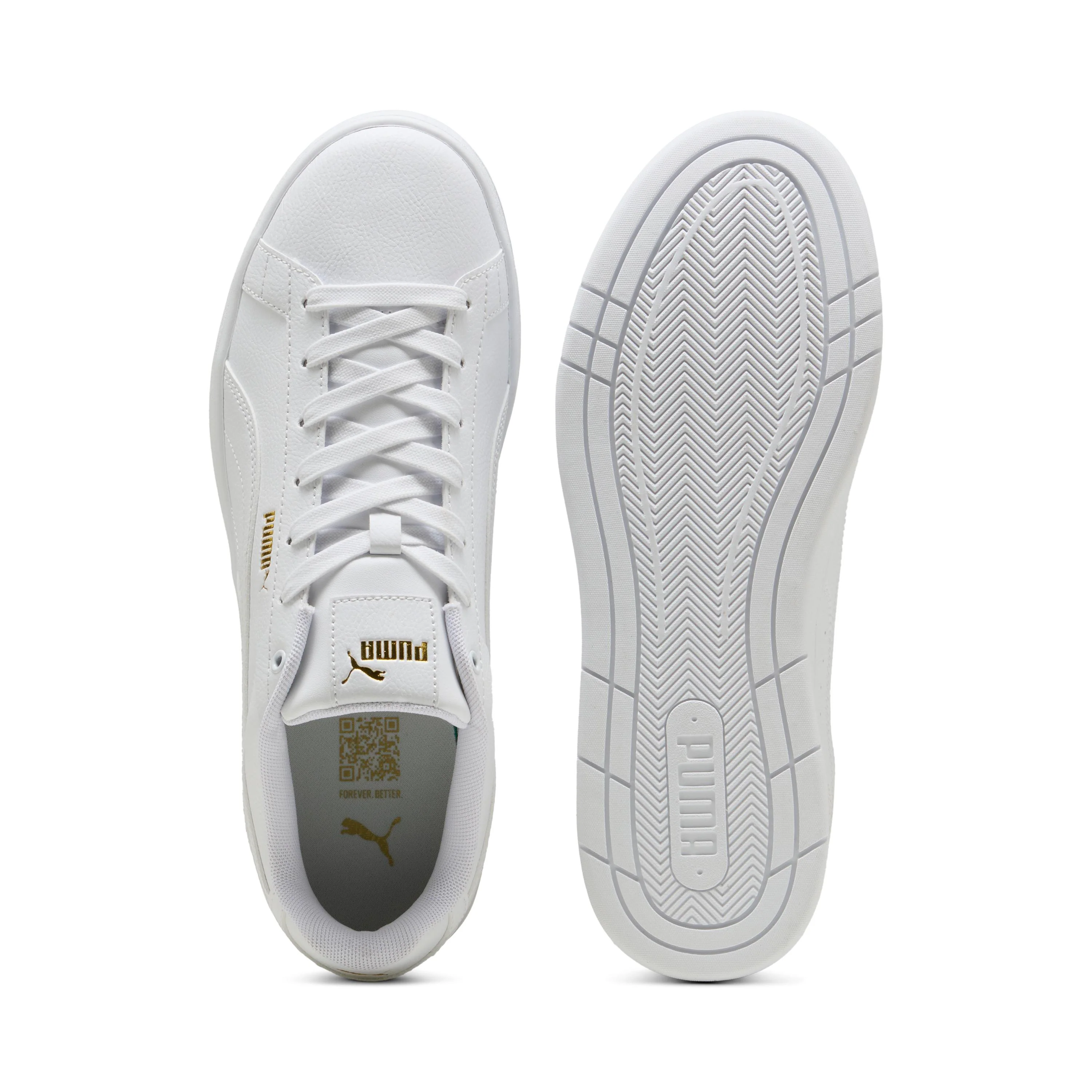 Sneakers casual unisex bianche con logo dorato Puma Court Classico - Image 5