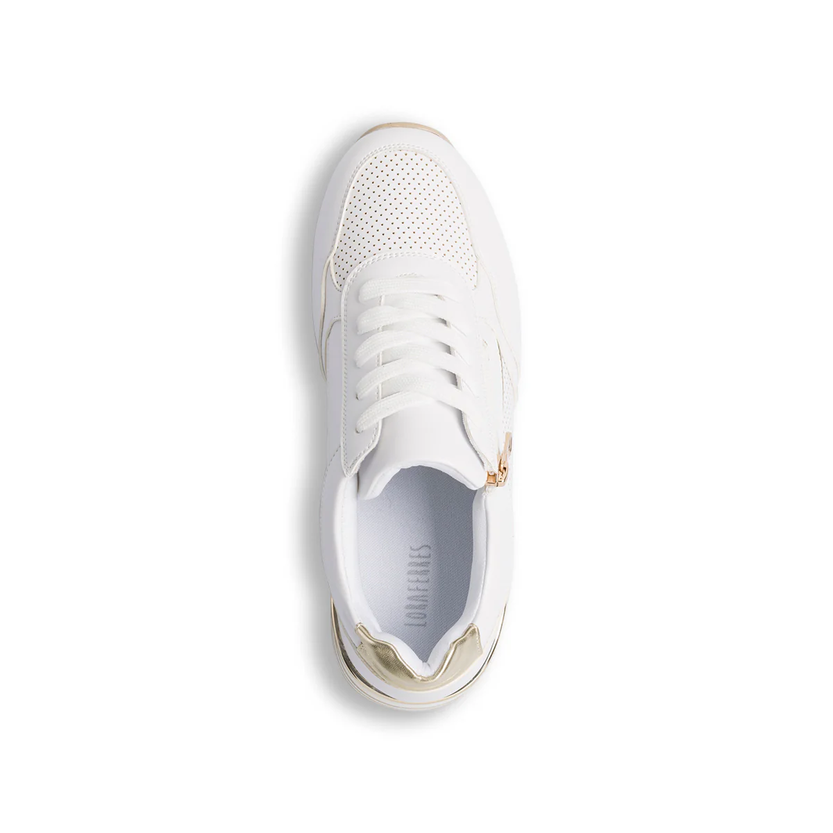 Sneakers chunky traforate bianche e oro da donna Lora Ferres - Image 4