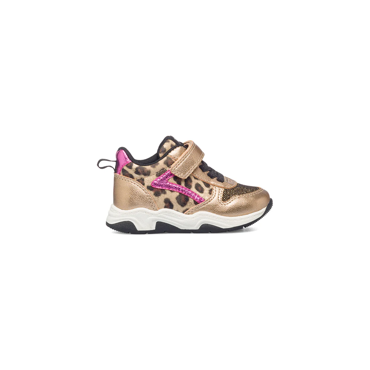 Sneakers color oro con stampa animalier Le scarpe di Alice