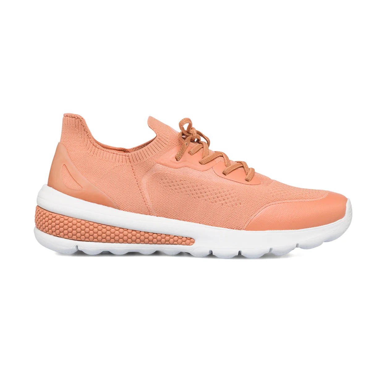 Sneakers color pesca da donna in tessuto knit Geox Spherica Actif