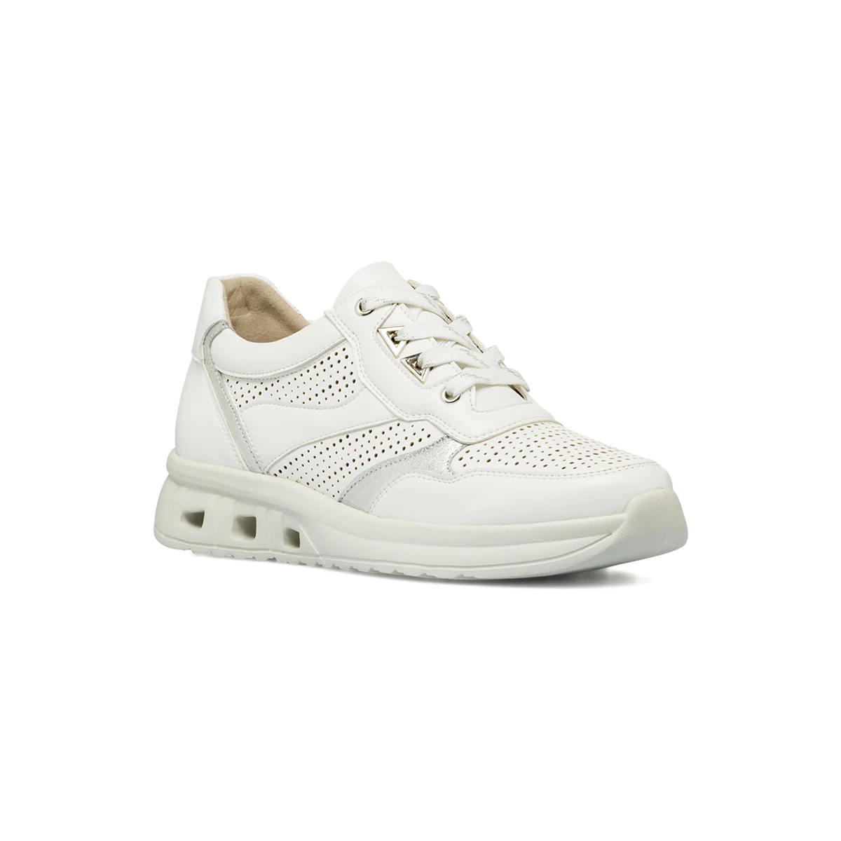 Sneakers comfort bianche da Donna con dettagli argento Lora Ferres - Image 2