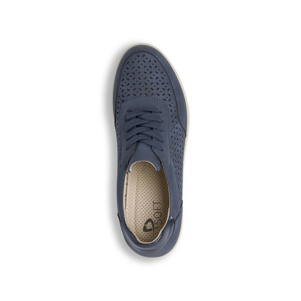 Sneakers comfort da Donna blu con design traforato e zeppa P Soft - Image 5