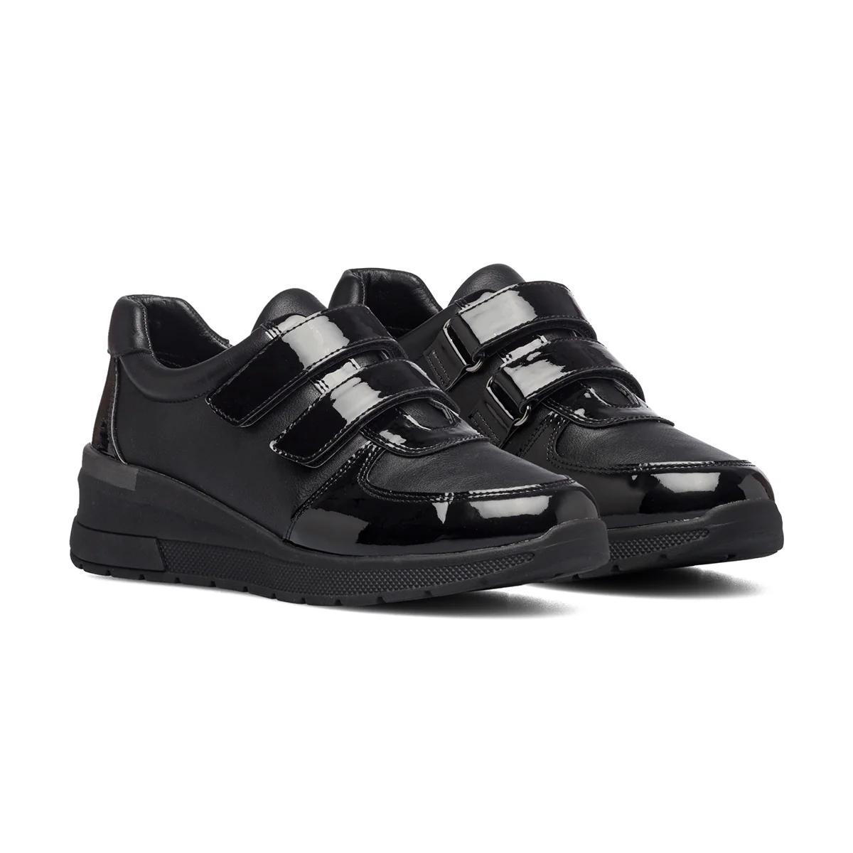 Sneakers comfort nere con chiusure in velcro P Soft - Image 5