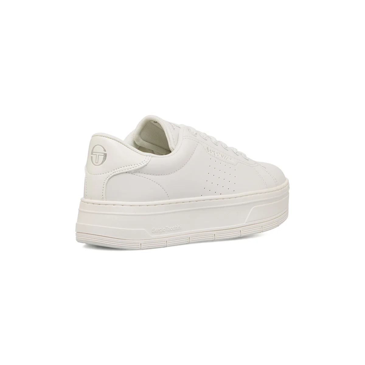 Sneakers con suola platform da donna bianche con logo Sergio Tacchini - Image 3