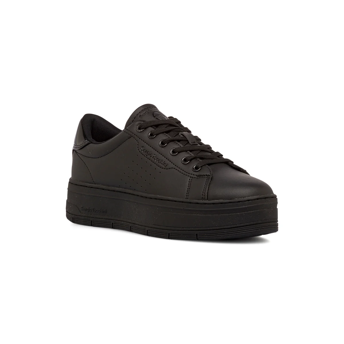 Sneakers con suola platform da donna nere con logo Sergio Tacchini - Image 2