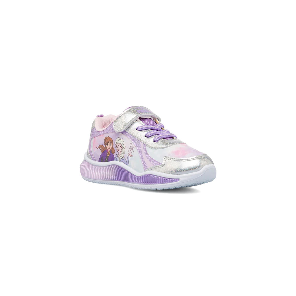 Sneakers da bambina argento e lilla con luci Frozen - Image 2