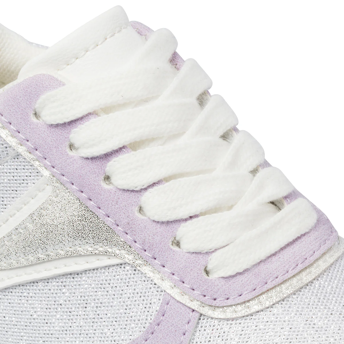 Sneakers da bambina argento e lilla effetto glitterato 10 Baci - Image 6
