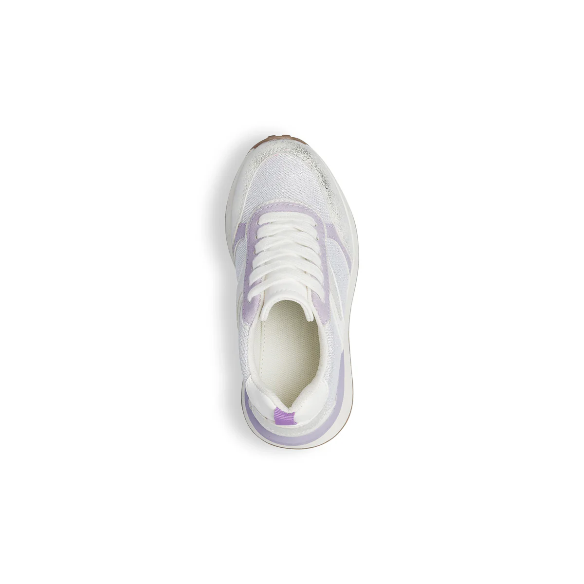 Sneakers da bambina argento e lilla effetto glitterato 10 Baci - Image 8