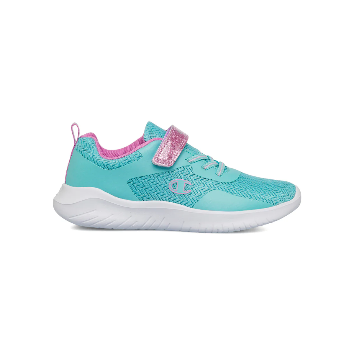 Sneakers da bambina azzurre e rosa con dettaglio glitter Champion Softy Evolve G PS