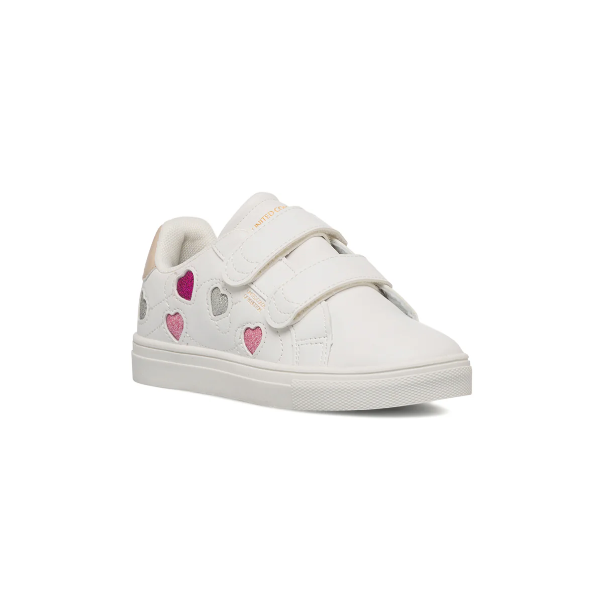 Sneakers da bambina bianche con cuori glitterati Benetton Penn - Image 2