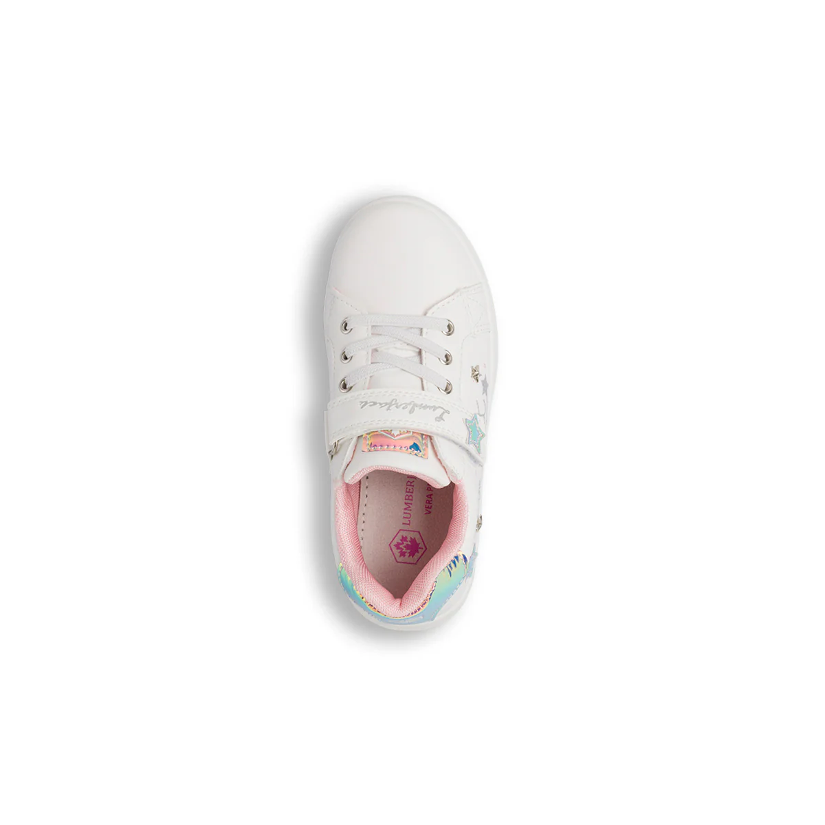 Sneakers da bambina bianche con dettagli glitter e stelle Lumberjack - Image 5