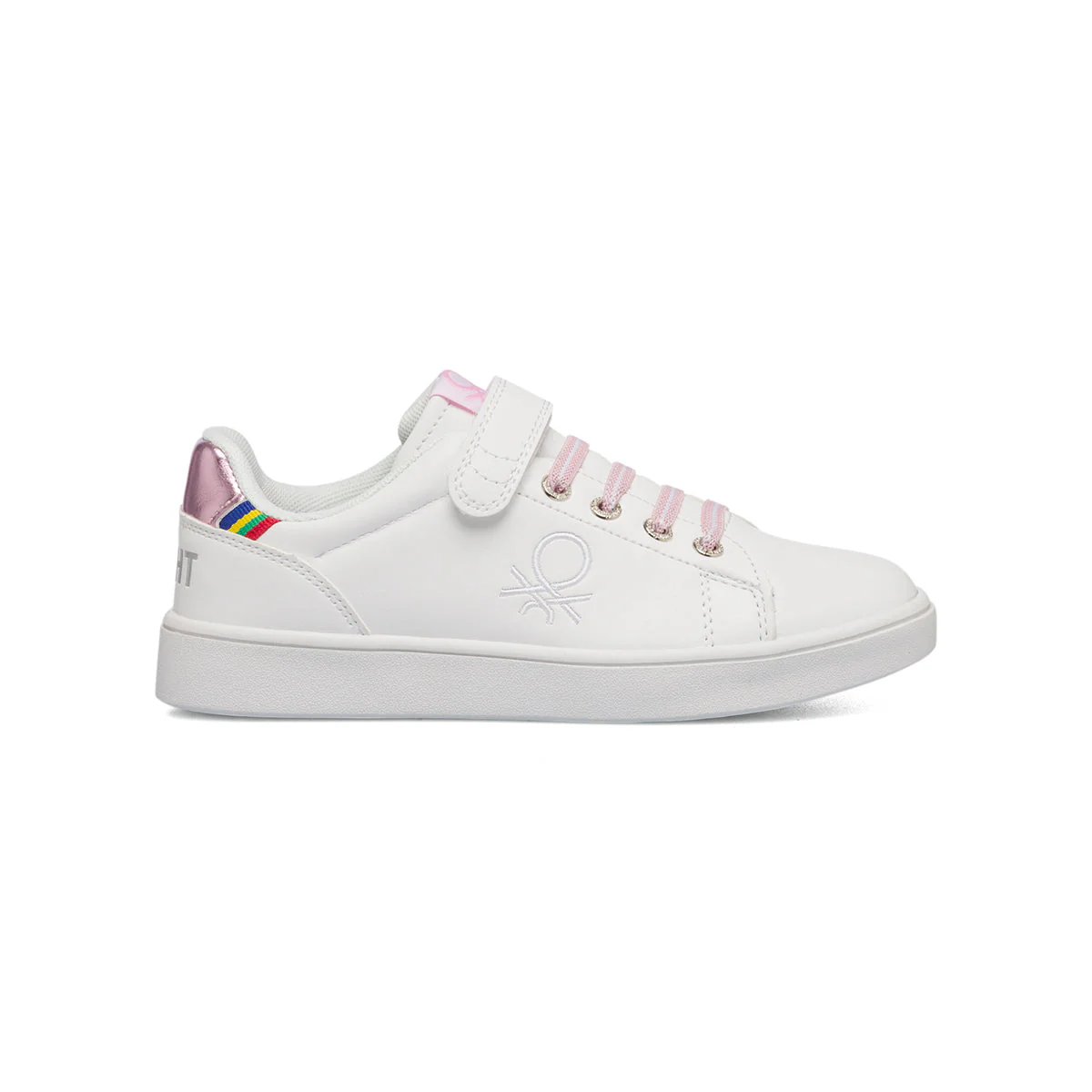 Sneakers da bambina bianche con dettagli rosa Benetton Penn Crack