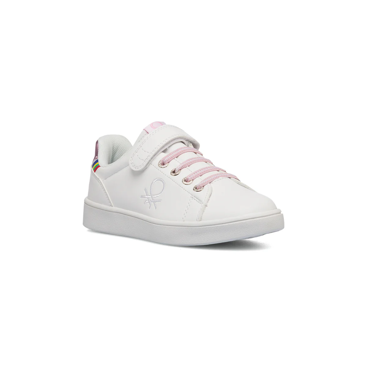 Sneakers da bambina bianche con dettagli rosa Benetton Penn Crack - Image 10