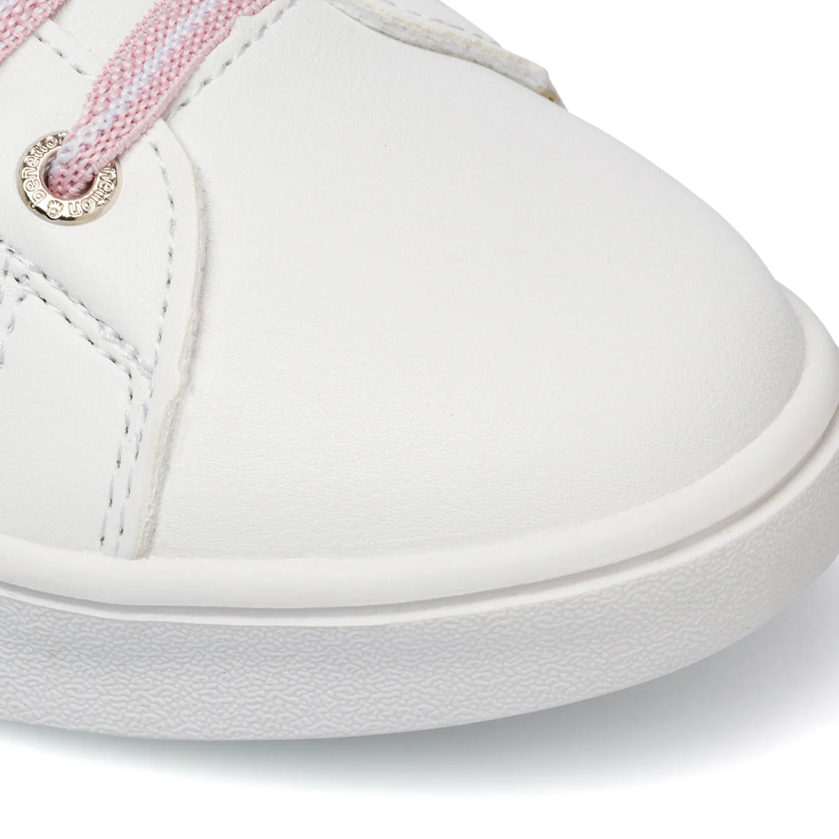Sneakers da bambina bianche con dettagli rosa Benetton Penn Crack - Image 6