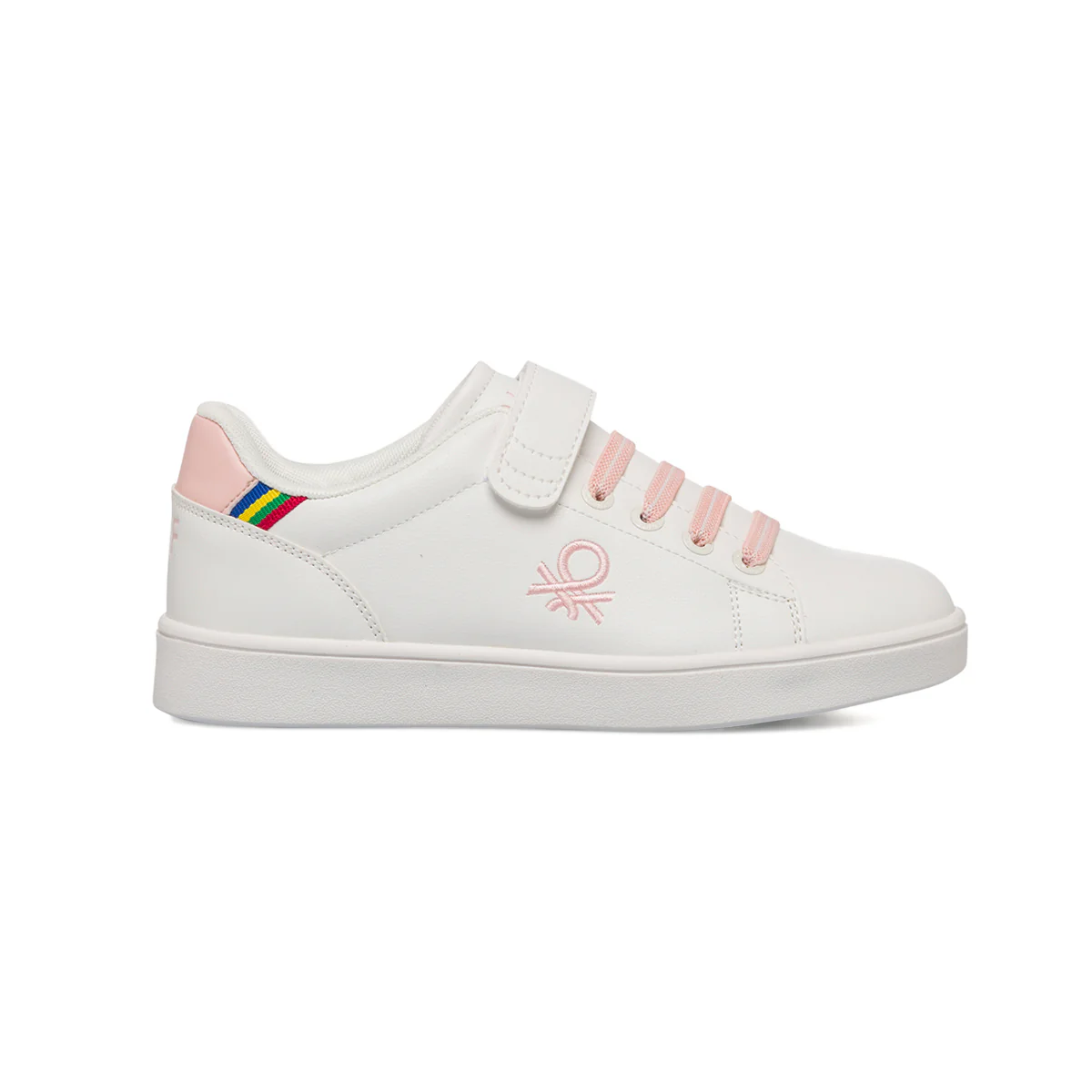 Sneakers da bambina bianche con dettagli rosa Benetton Penn LTX