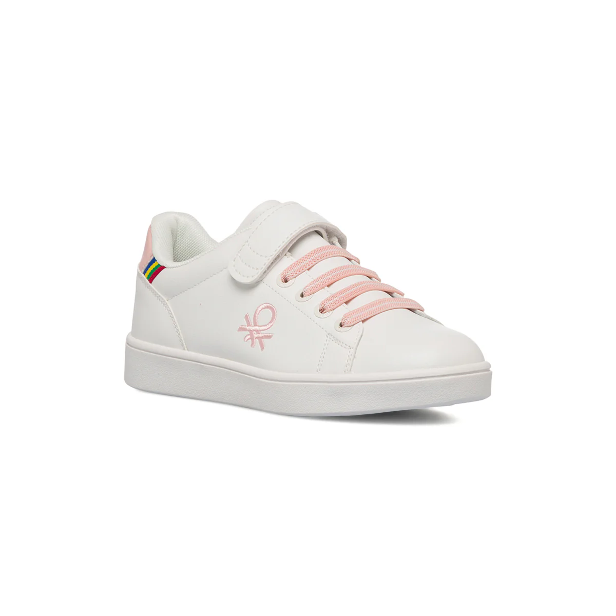 Sneakers da bambina bianche con dettagli rosa Benetton Penn LTX - Image 2