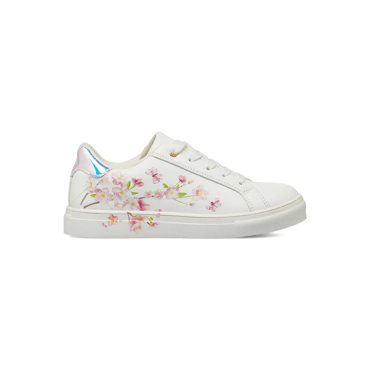 Sneakers da Bambina bianche con fiori e paillettes scintillanti Dieci Baci