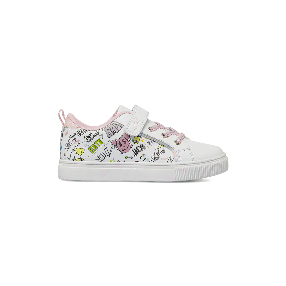 Sneakers da bambina bianche con stampa graffiti Dieci Baci