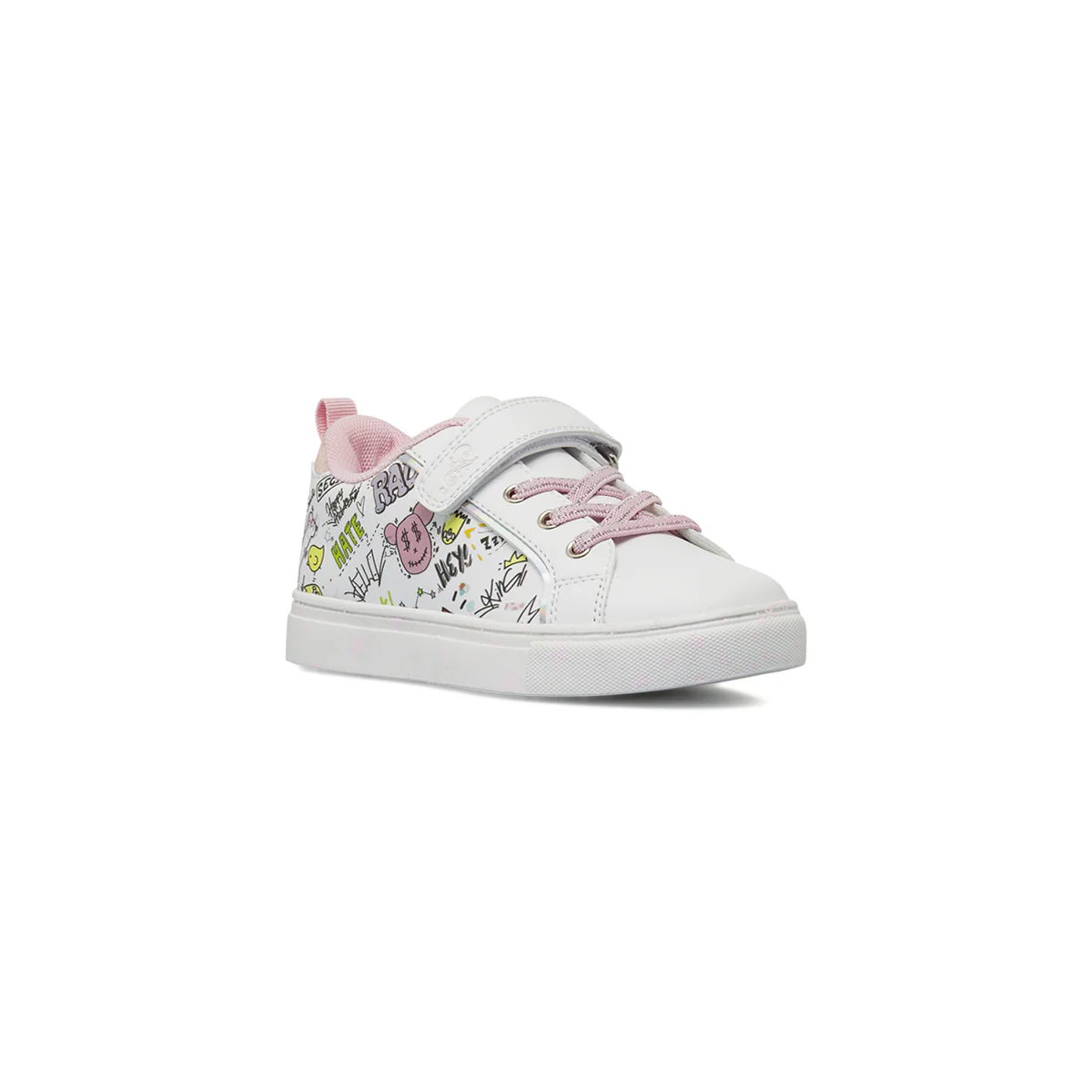 Sneakers da bambina bianche con stampa graffiti Dieci Baci - Image 2