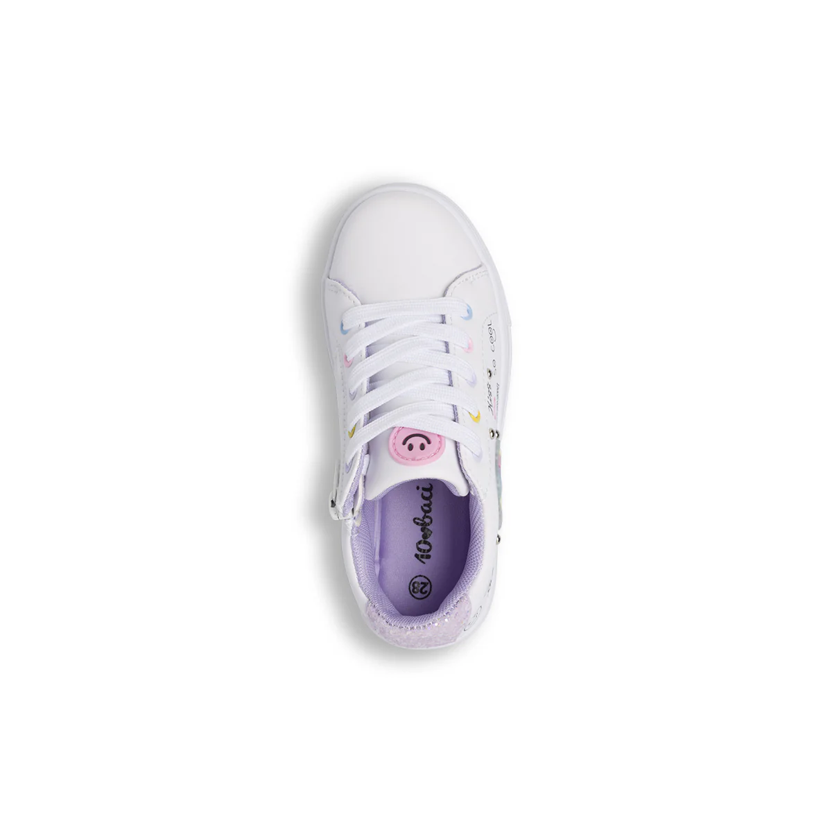 Sneakers da bambina bianche con stella iridescente Dieci Baci - Image 6