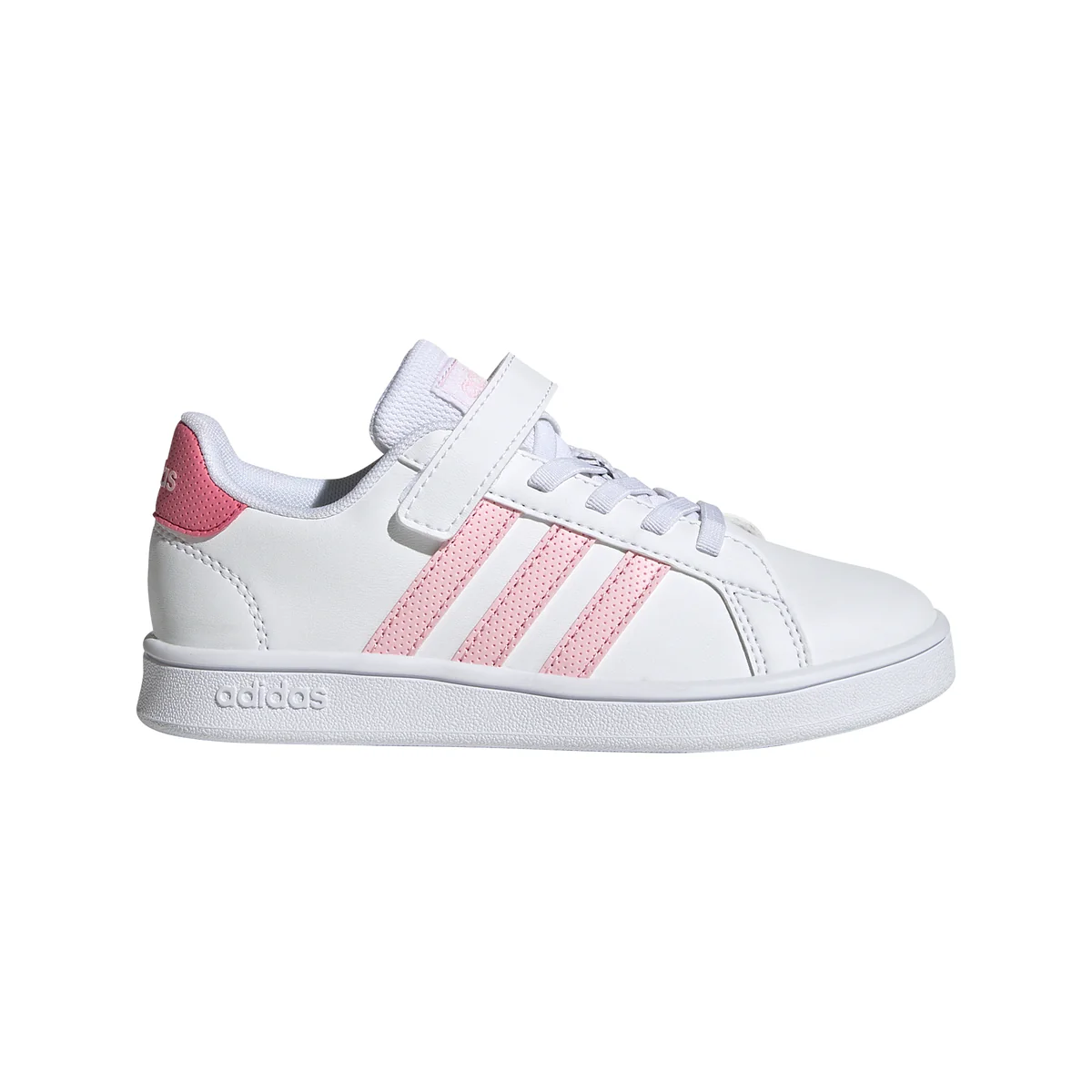 Sneakers da bambina bianche con strisce a contrasto adidas Grand Court