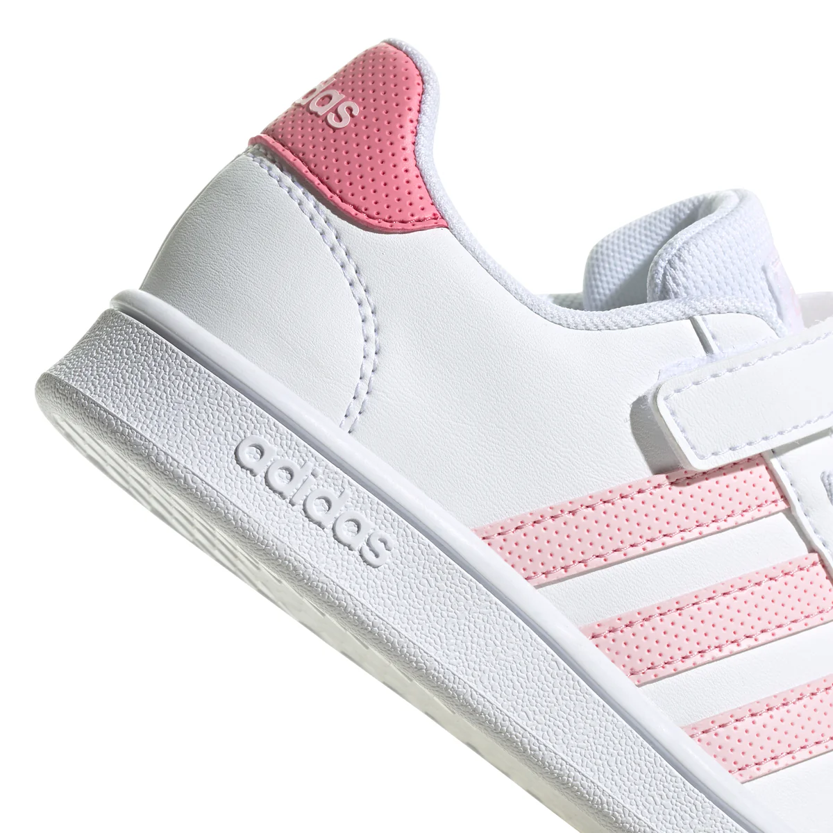 Sneakers da bambina bianche con strisce a contrasto adidas Grand Court - Image 8