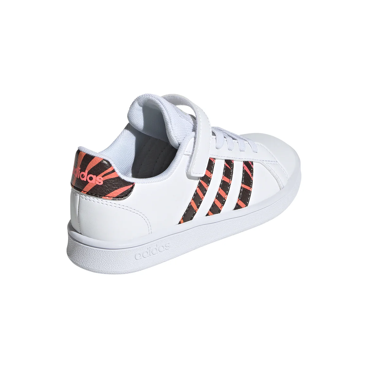 Sneakers da bambina bianche con strisce animalier adidas Grand Court Tiger - Image 4
