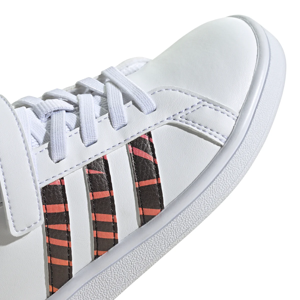 Sneakers da bambina bianche con strisce animalier adidas Grand Court Tiger - Image 7