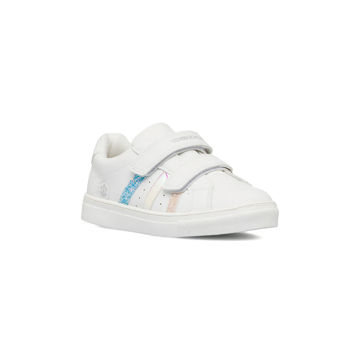 Sneakers da bambina bianche con strisce glitterate Lumberjack Zeta - Image 2