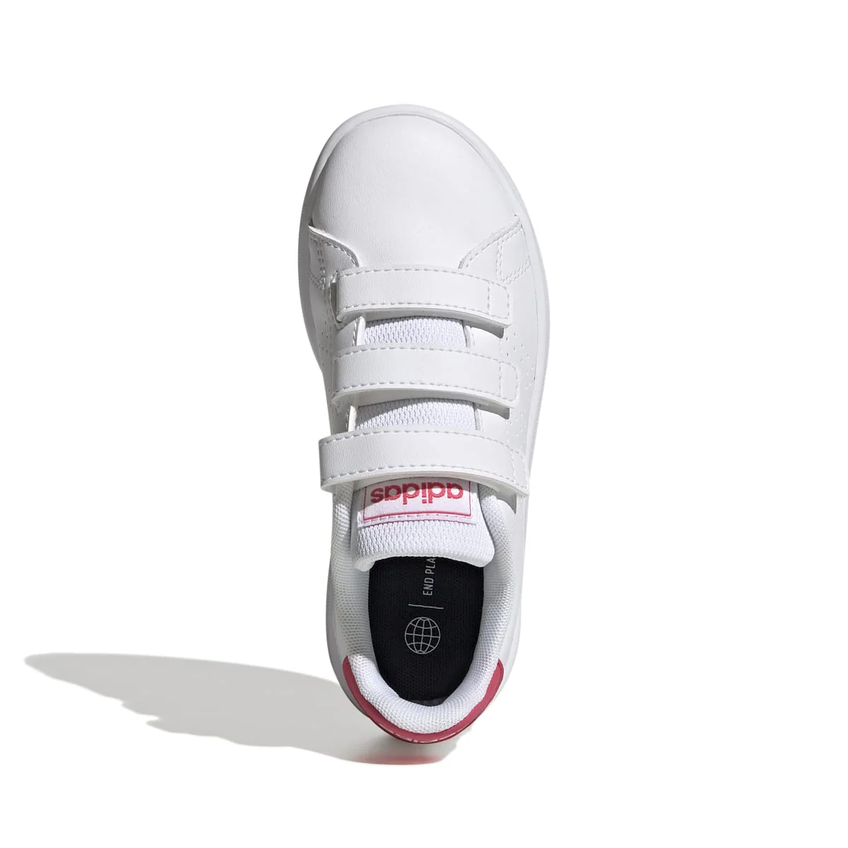Sneakers da bambina bianche con strisce traforate adidas Advantage Cf C - Image 2