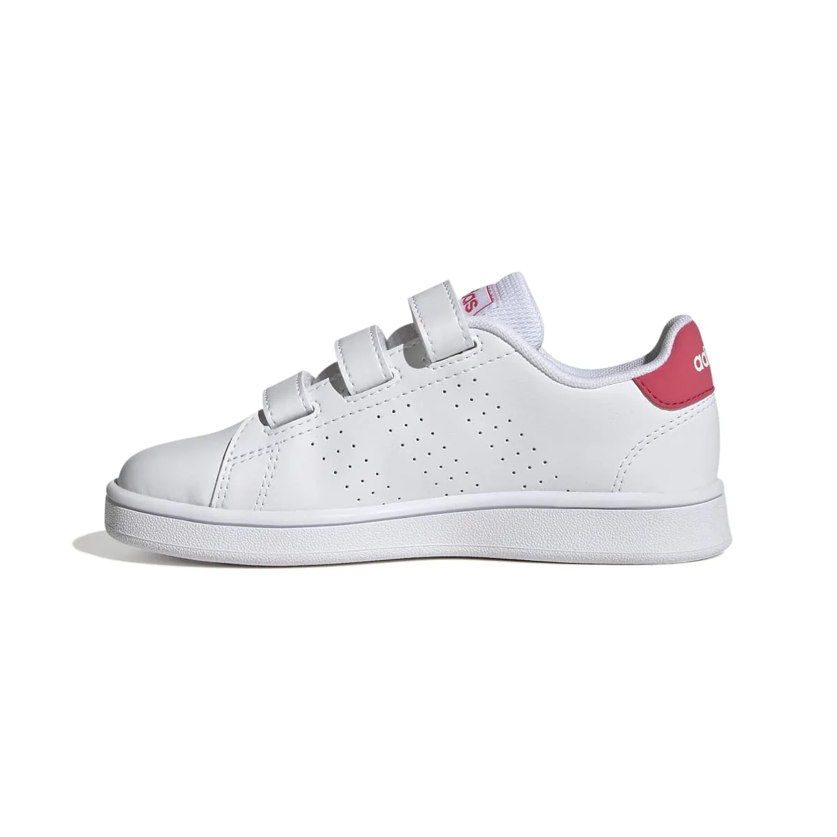 Sneakers da bambina bianche con strisce traforate adidas Advantage Cf C - Image 4