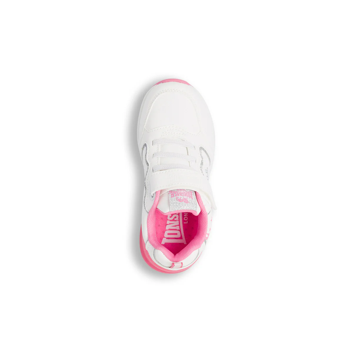 Sneakers da bambina bianche e rosa con luci nella suola Lonsdale - Image 5