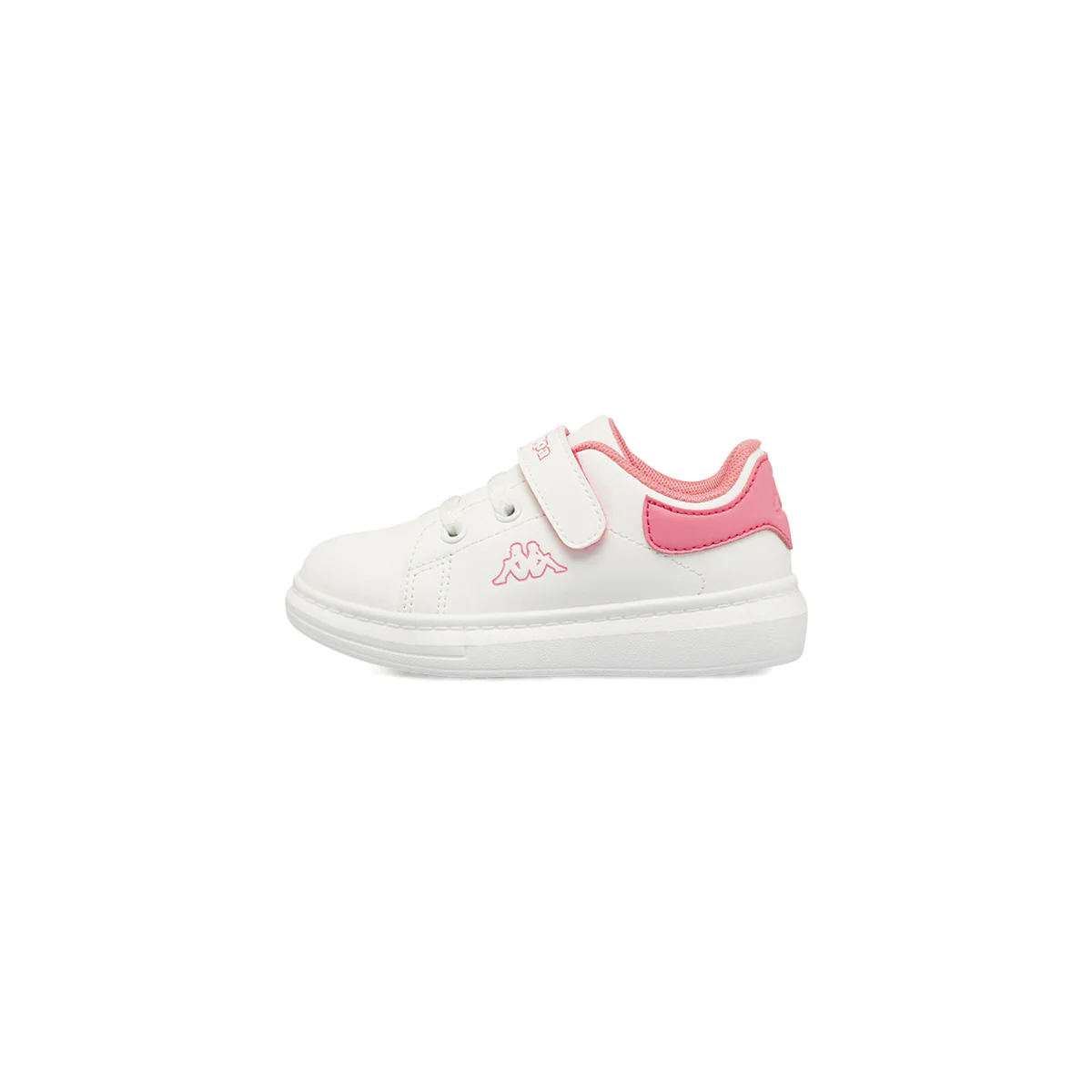 Sneakers da bambina bianche Kappa con strappo e dettagli rosa