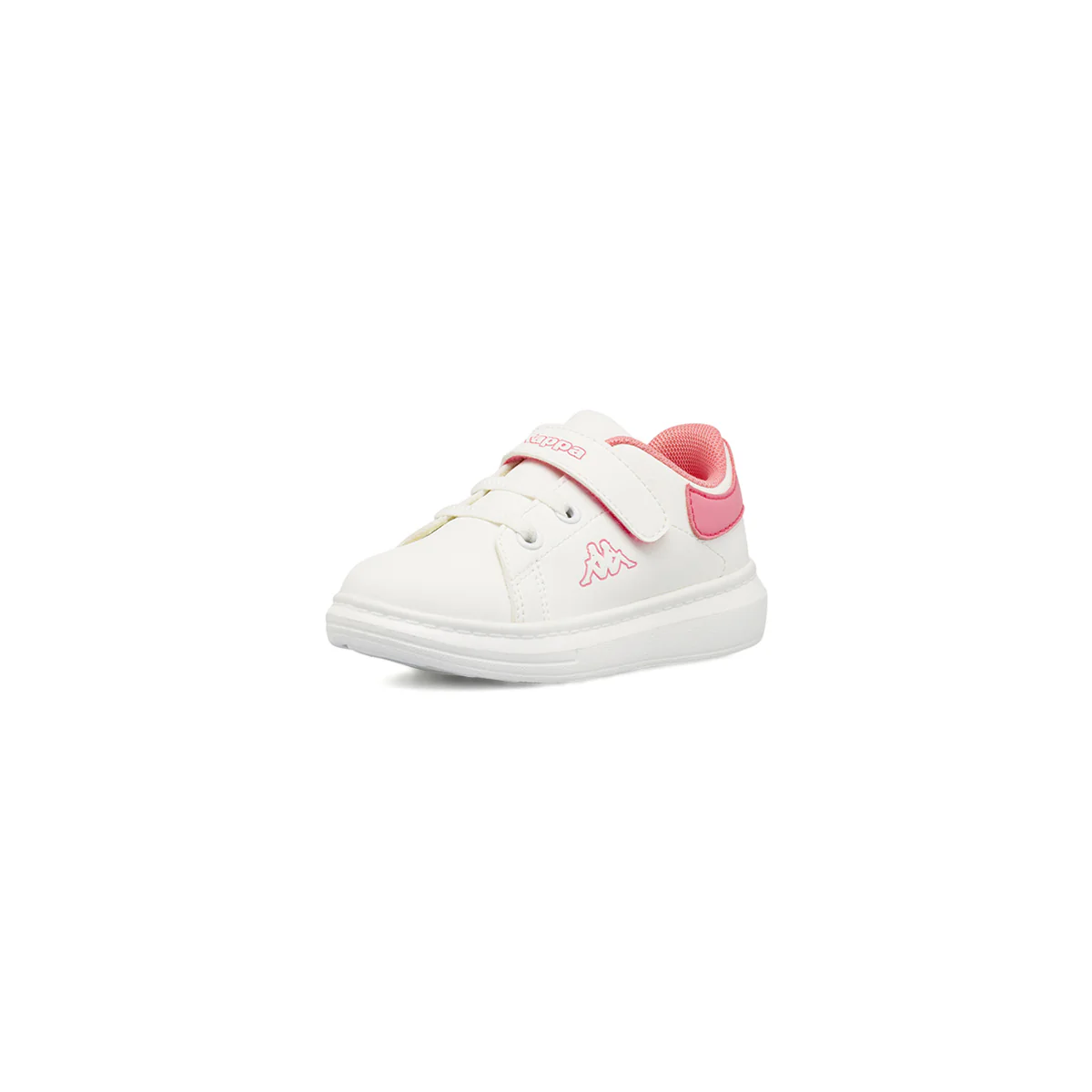 Sneakers da bambina bianche Kappa con strappo e dettagli rosa - Image 2
