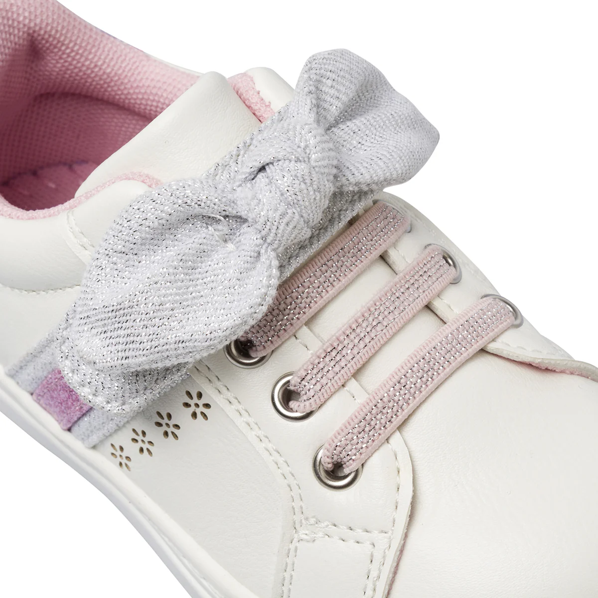 Sneakers da bambina bianche Le scarpe di Alice Primi passi con fiocco - Image 5