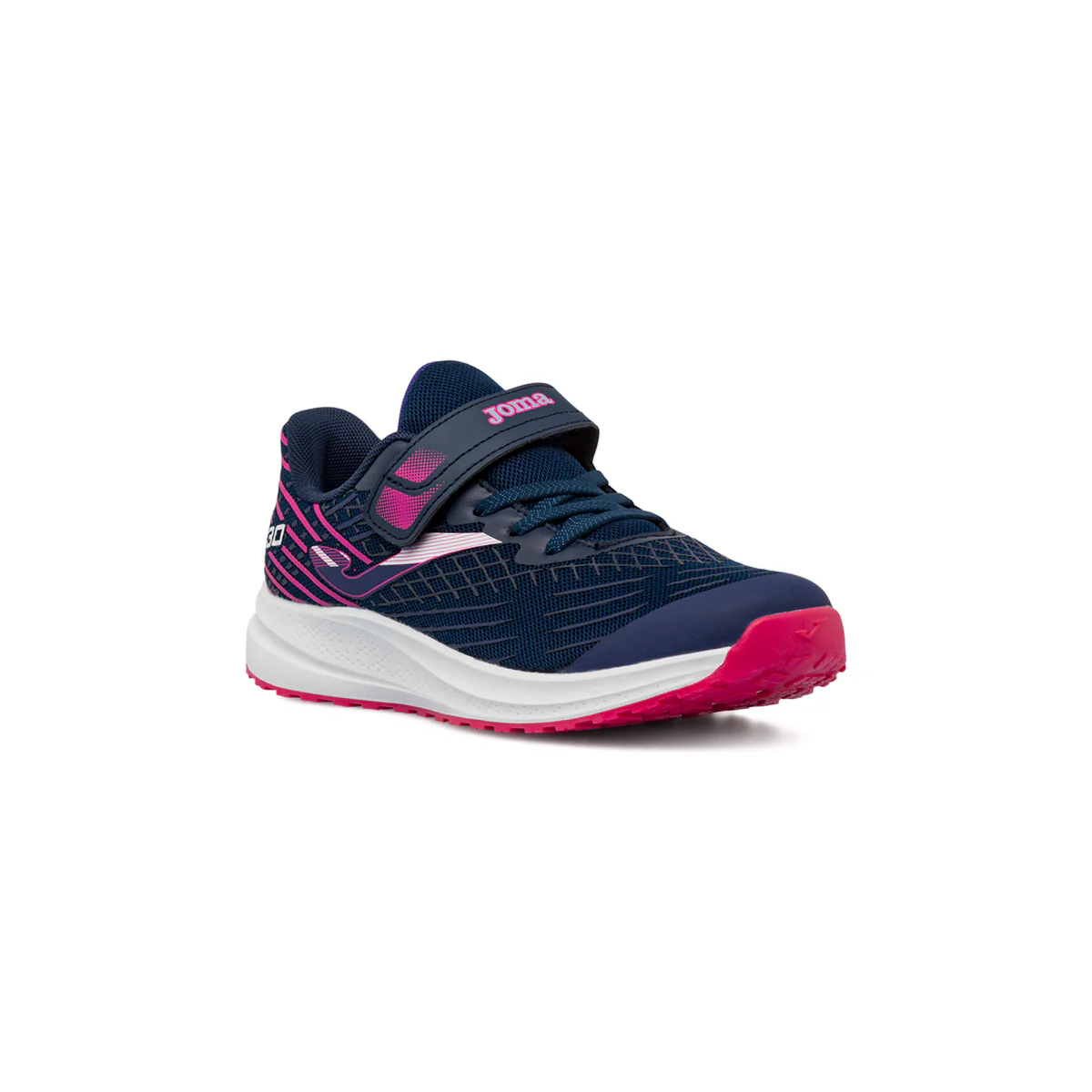 Sneakers da bambina blu in tessuto tecnico con lacci e strappo in velcro Joma JR30 - Image 2