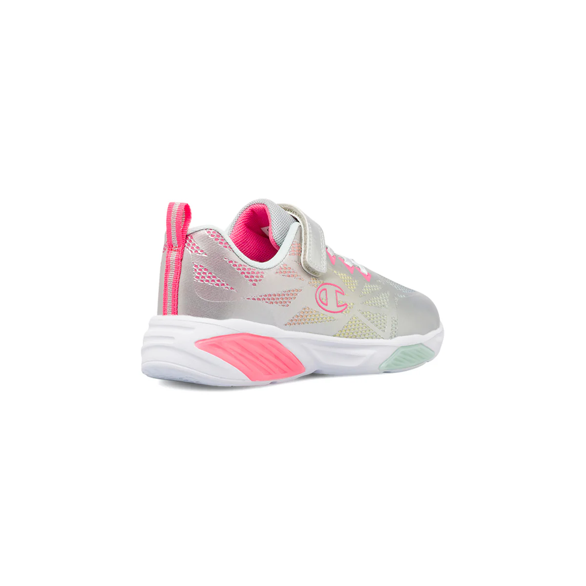 Sneakers da bambina Champion argento e rosa con luci e strappo - Image 4
