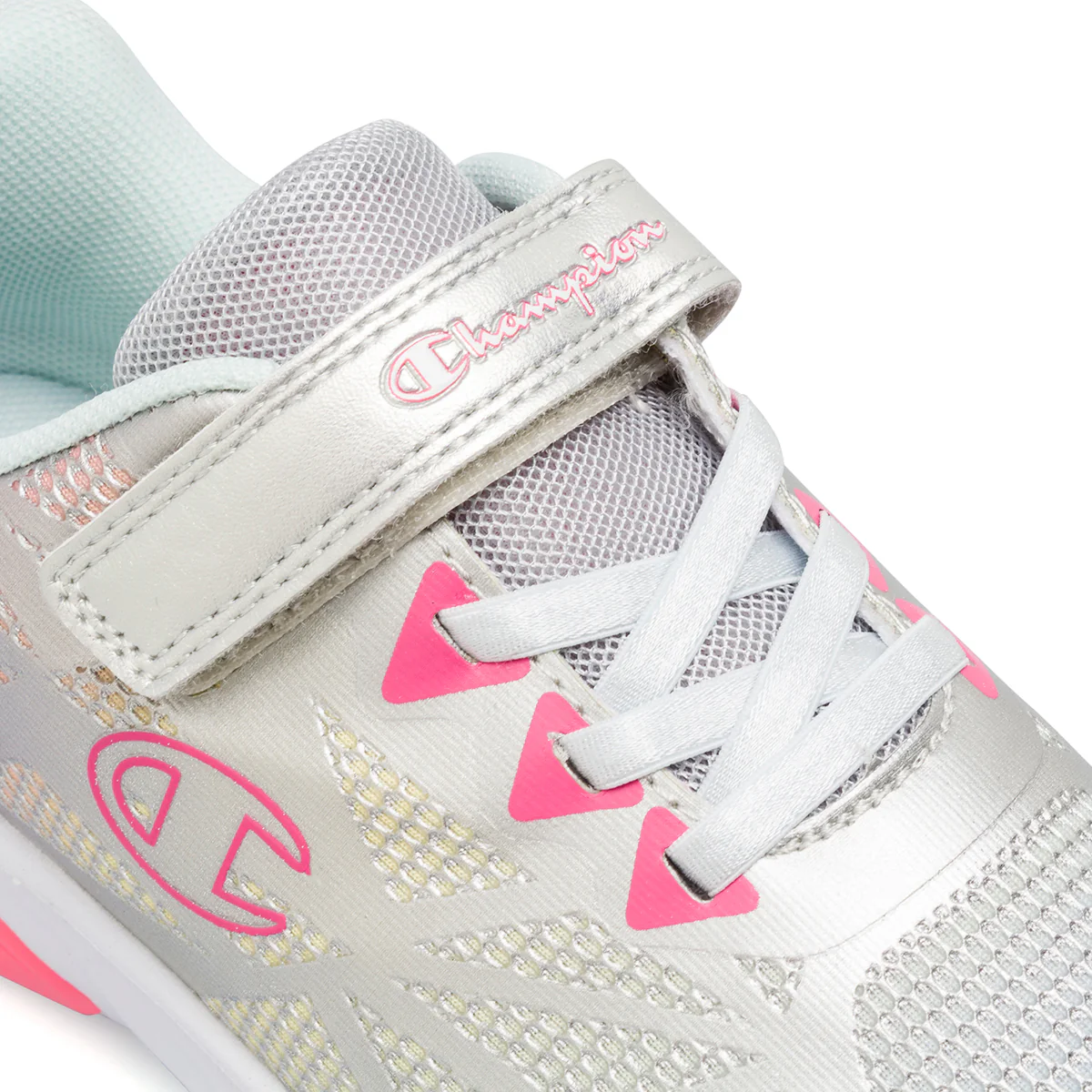 Sneakers da bambina Champion argento e rosa con luci e strappo - Image 6