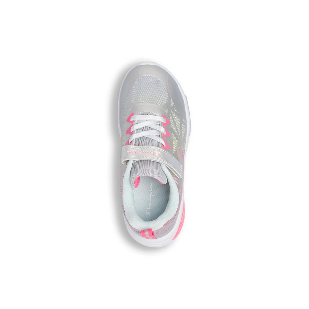 Sneakers da bambina Champion argento e rosa con luci e strappo - Image 7