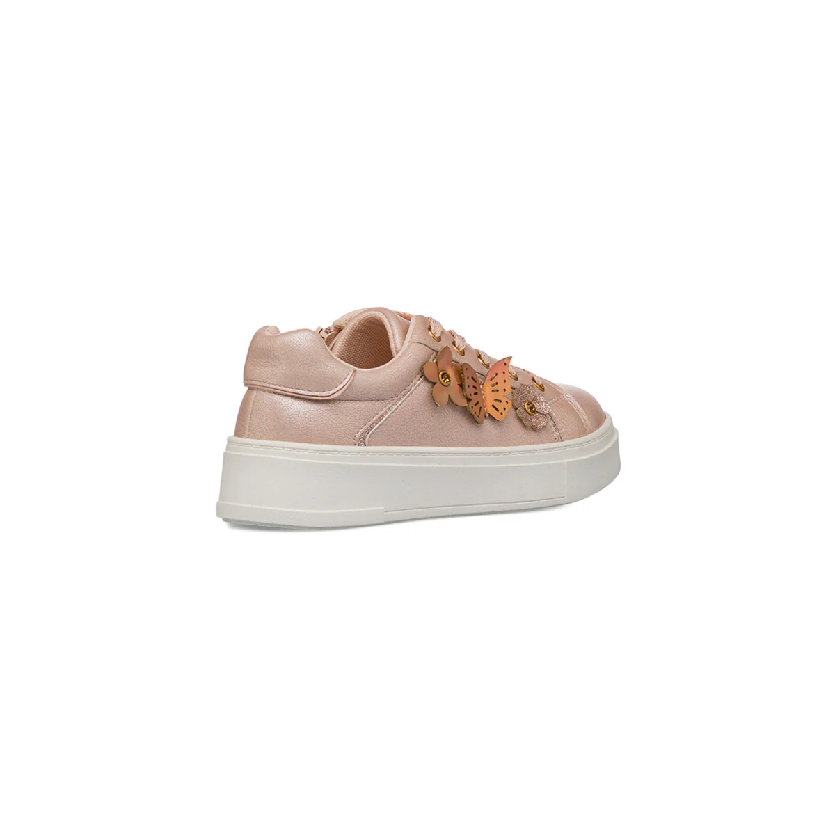 Sneakers da Bambina e Ragazza Rosa metallizzate con decorazione Floreale Dieci Baci - Image 3