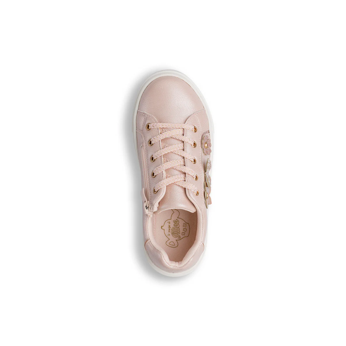 Sneakers da Bambina e Ragazza Rosa metallizzate con decorazione Floreale Dieci Baci - Image 5