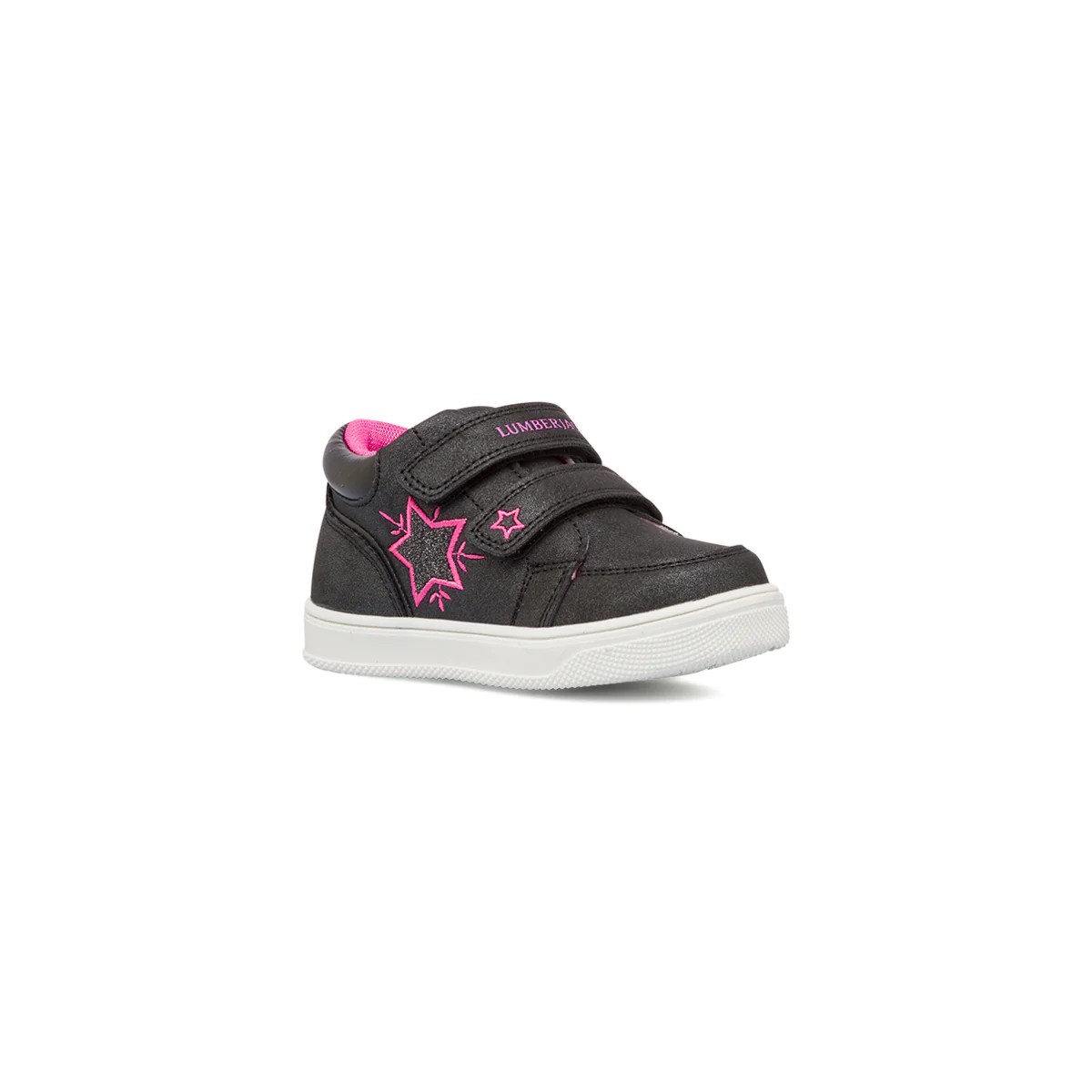 Sneakers da bambina nere con glitter e dettagli fucsia Lumberjack - Image 2