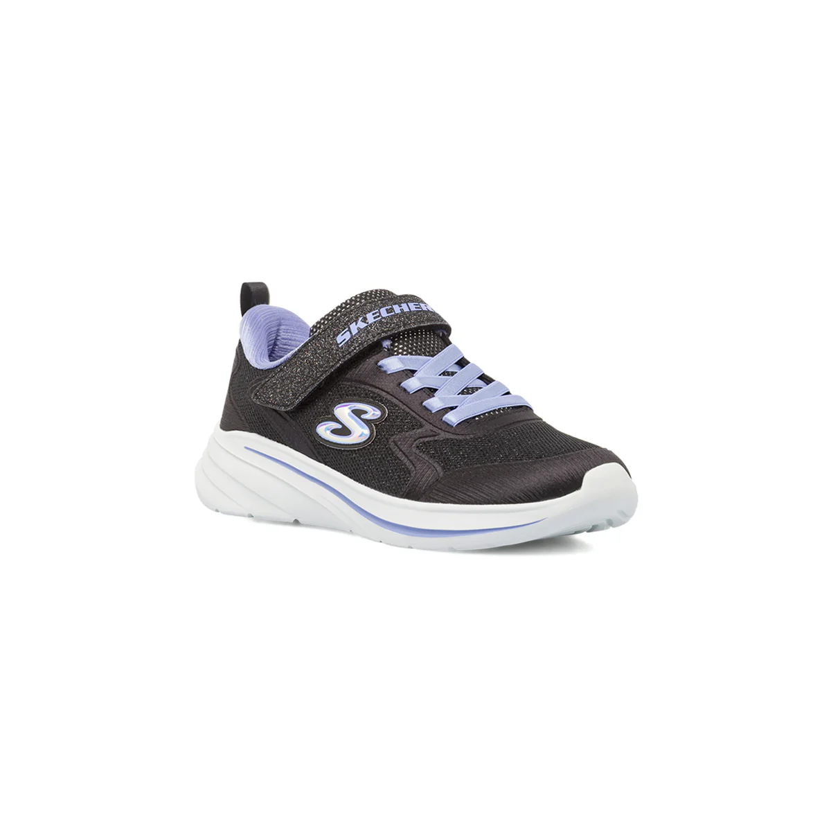 Sneakers da bambina nere con glitter e strappo Skechers - Image 2